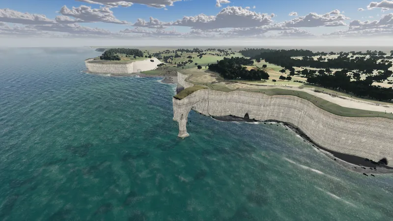 The chalk coast of Normandy seen from the air